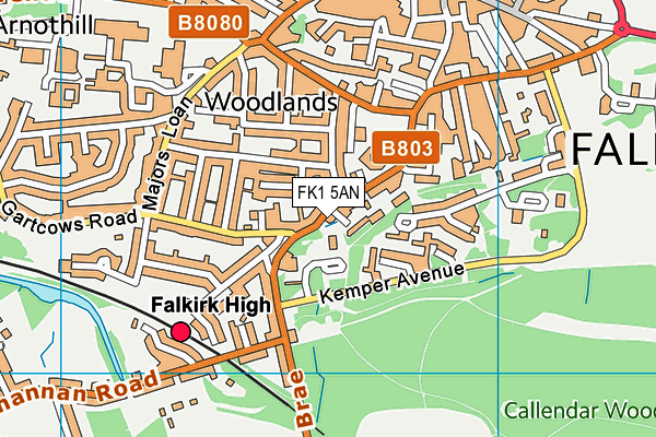 FK1 5AN map - OS VectorMap District (Ordnance Survey)