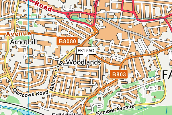 FK1 5AQ map - OS VectorMap District (Ordnance Survey)