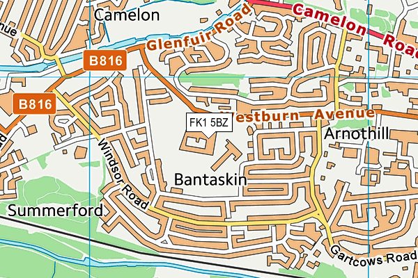 FK1 5BZ map - OS VectorMap District (Ordnance Survey)