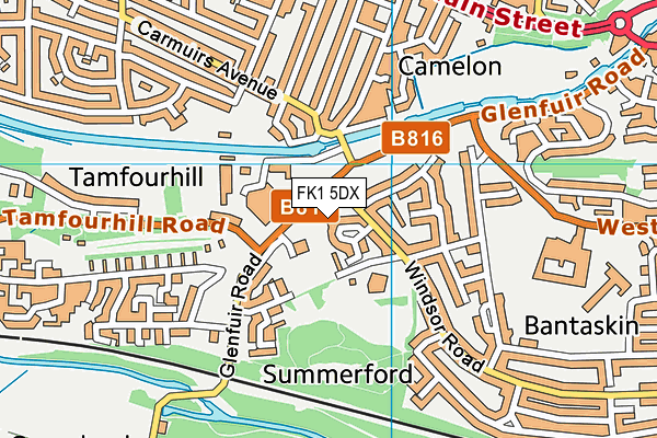 FK1 5DX map - OS VectorMap District (Ordnance Survey)