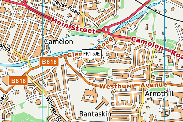 FK1 5JE map - OS VectorMap District (Ordnance Survey)