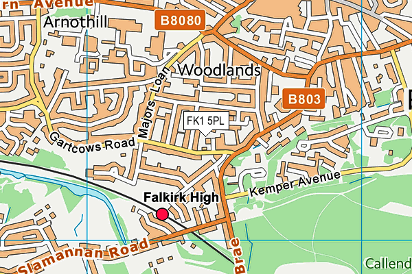 FK1 5PL map - OS VectorMap District (Ordnance Survey)