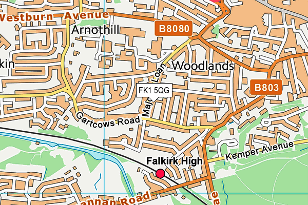 FK1 5QG map - OS VectorMap District (Ordnance Survey)