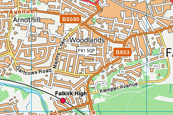 FK1 5QP map - OS VectorMap District (Ordnance Survey)