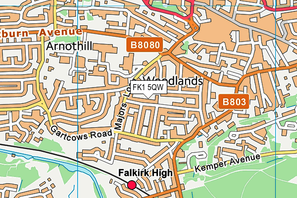 FK1 5QW map - OS VectorMap District (Ordnance Survey)