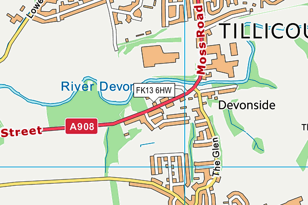 FK13 6HW map - OS VectorMap District (Ordnance Survey)