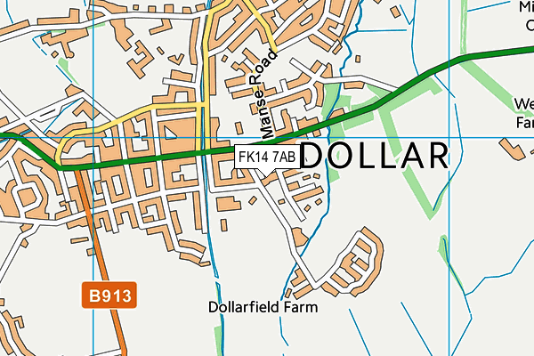 FK14 7AB map - OS VectorMap District (Ordnance Survey)