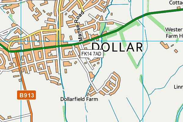 FK14 7AD map - OS VectorMap District (Ordnance Survey)