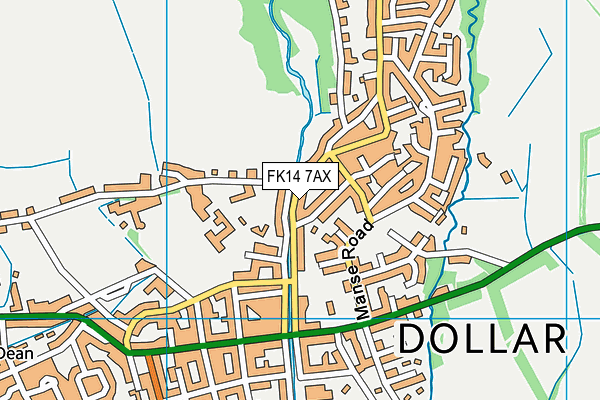 FK14 7AX map - OS VectorMap District (Ordnance Survey)