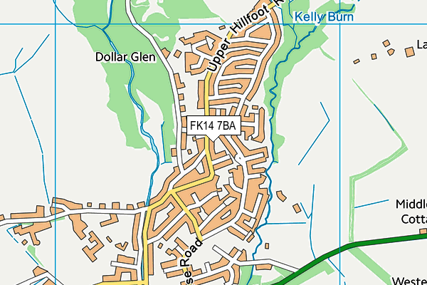 FK14 7BA map - OS VectorMap District (Ordnance Survey)