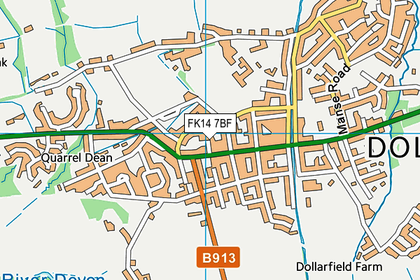 FK14 7BF map - OS VectorMap District (Ordnance Survey)