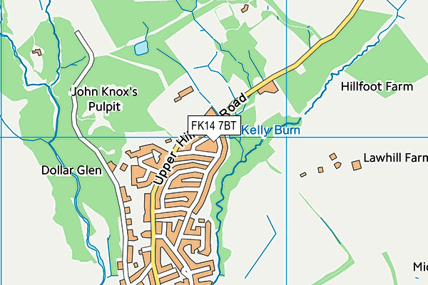 FK14 7BT map - OS VectorMap District (Ordnance Survey)