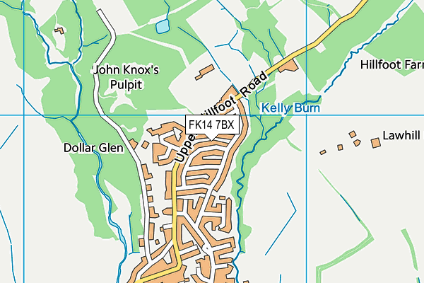 FK14 7BX map - OS VectorMap District (Ordnance Survey)