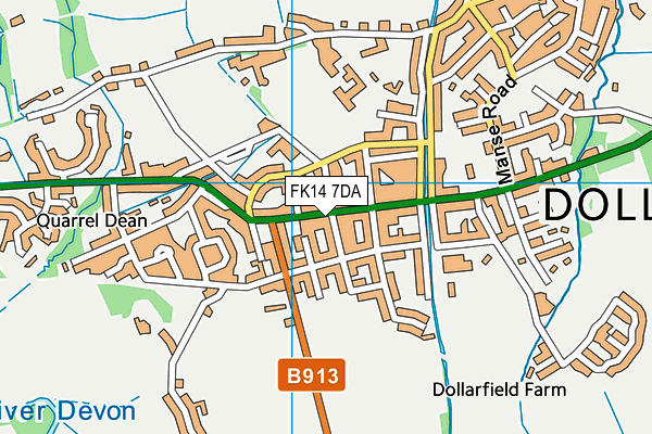 FK14 7DA map - OS VectorMap District (Ordnance Survey)