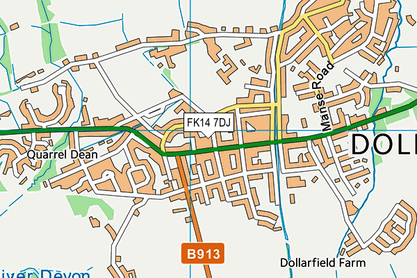 FK14 7DJ map - OS VectorMap District (Ordnance Survey)