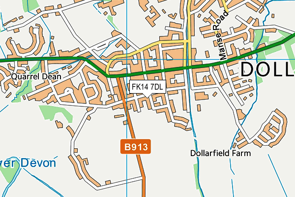 FK14 7DL map - OS VectorMap District (Ordnance Survey)