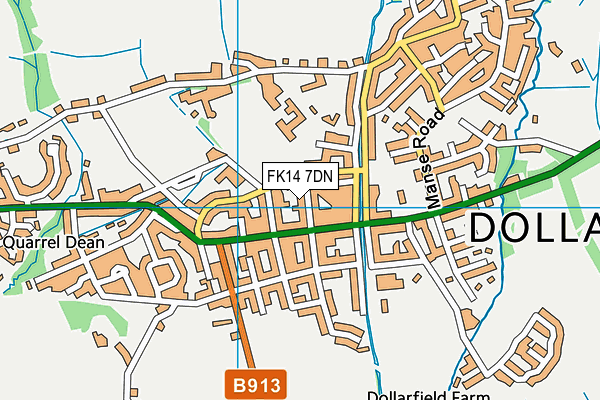 FK14 7DN map - OS VectorMap District (Ordnance Survey)