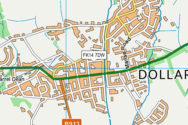 FK14 7DW map - OS VectorMap District (Ordnance Survey)