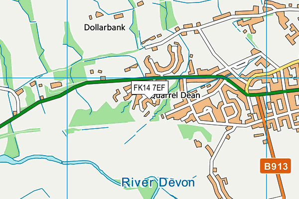 FK14 7EF map - OS VectorMap District (Ordnance Survey)