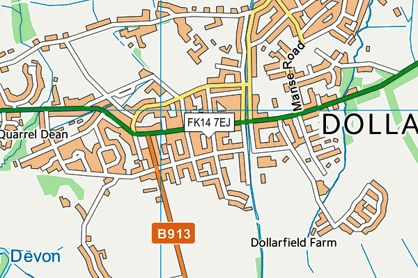 FK14 7EJ map - OS VectorMap District (Ordnance Survey)