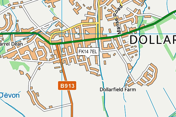 FK14 7EL map - OS VectorMap District (Ordnance Survey)