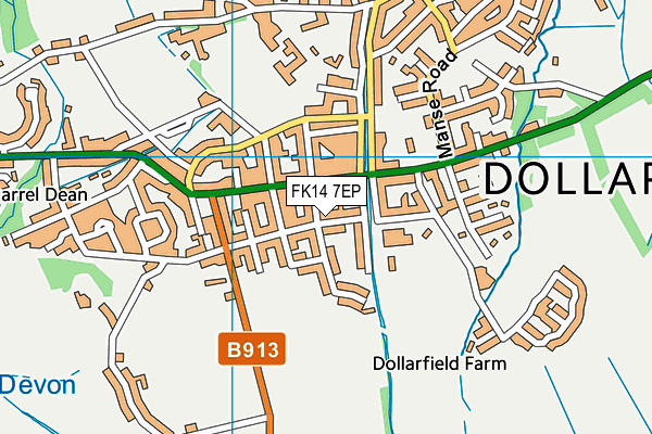 FK14 7EP map - OS VectorMap District (Ordnance Survey)