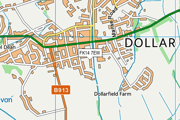 FK14 7EW map - OS VectorMap District (Ordnance Survey)