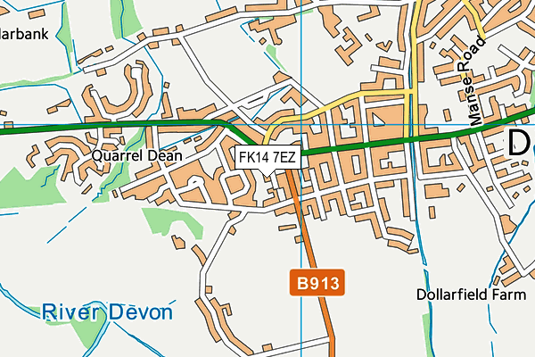 FK14 7EZ map - OS VectorMap District (Ordnance Survey)