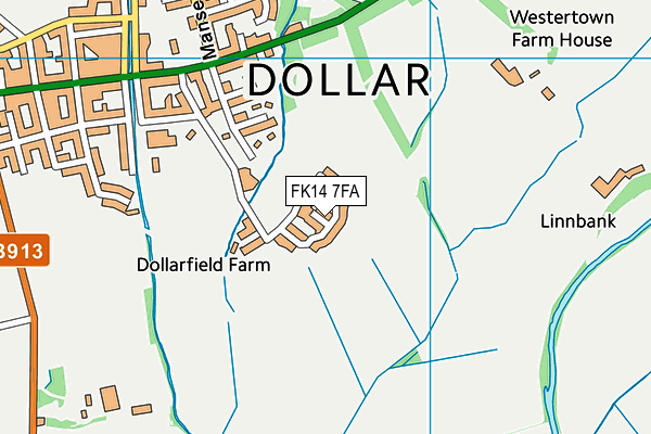 FK14 7FA map - OS VectorMap District (Ordnance Survey)