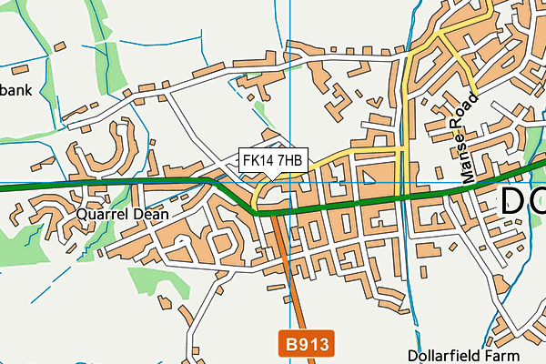 FK14 7HB map - OS VectorMap District (Ordnance Survey)