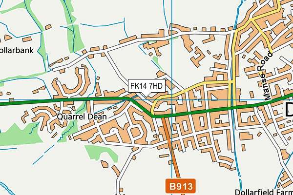 FK14 7HD map - OS VectorMap District (Ordnance Survey)