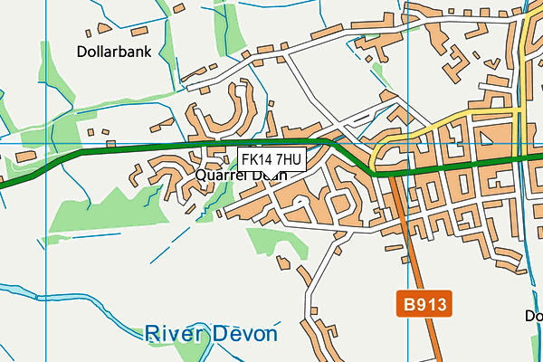 FK14 7HU map - OS VectorMap District (Ordnance Survey)