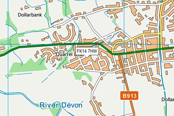 FK14 7HW map - OS VectorMap District (Ordnance Survey)