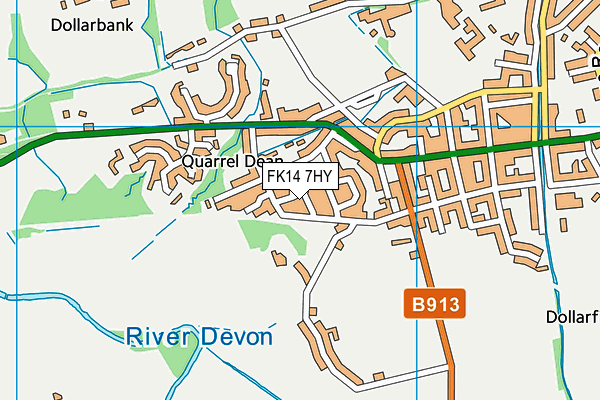 FK14 7HY map - OS VectorMap District (Ordnance Survey)