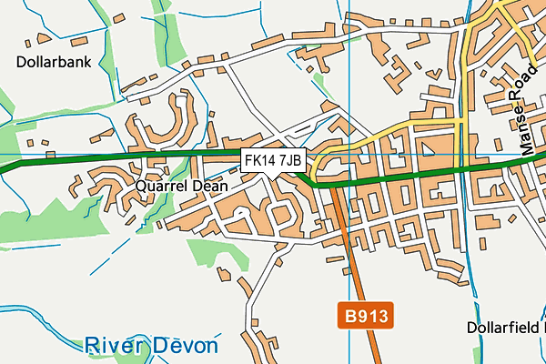 FK14 7JB map - OS VectorMap District (Ordnance Survey)