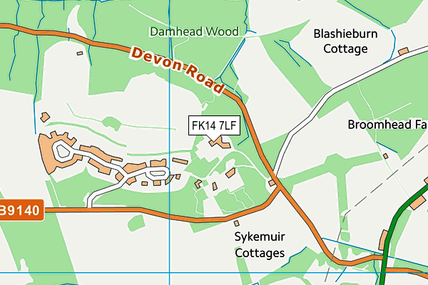 FK14 7LF map - OS VectorMap District (Ordnance Survey)