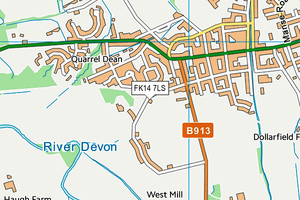 FK14 7LS map - OS VectorMap District (Ordnance Survey)