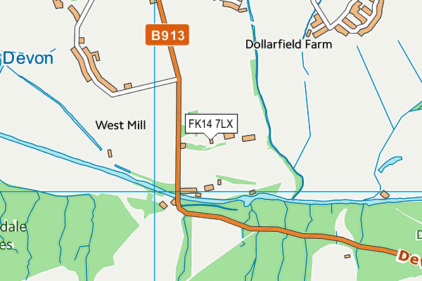 FK14 7LX map - OS VectorMap District (Ordnance Survey)