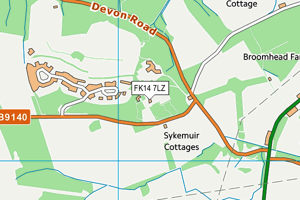 FK14 7LZ map - OS VectorMap District (Ordnance Survey)