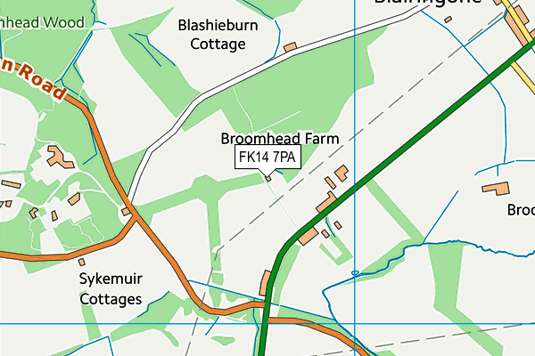 FK14 7PA map - OS VectorMap District (Ordnance Survey)