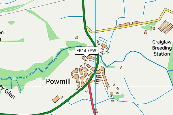 FK14 7PW map - OS VectorMap District (Ordnance Survey)