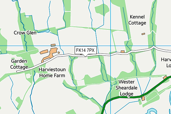 FK14 7PX map - OS VectorMap District (Ordnance Survey)