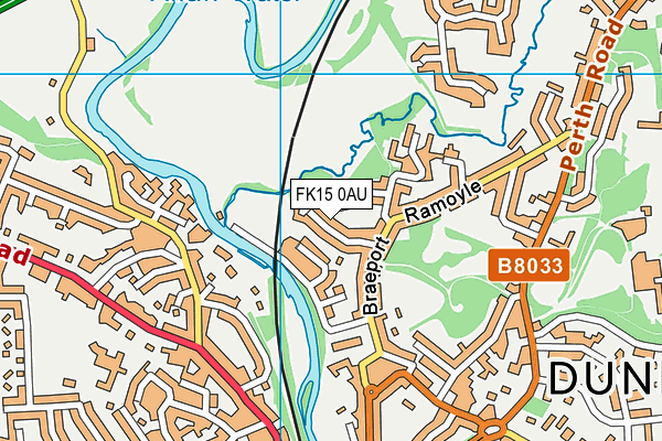 FK15 0AU map - OS VectorMap District (Ordnance Survey)