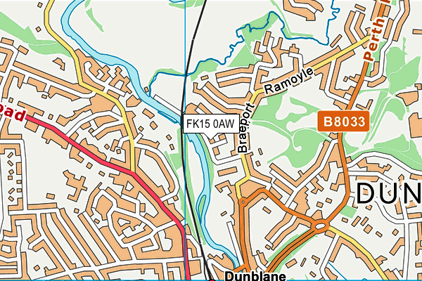 FK15 0AW map - OS VectorMap District (Ordnance Survey)