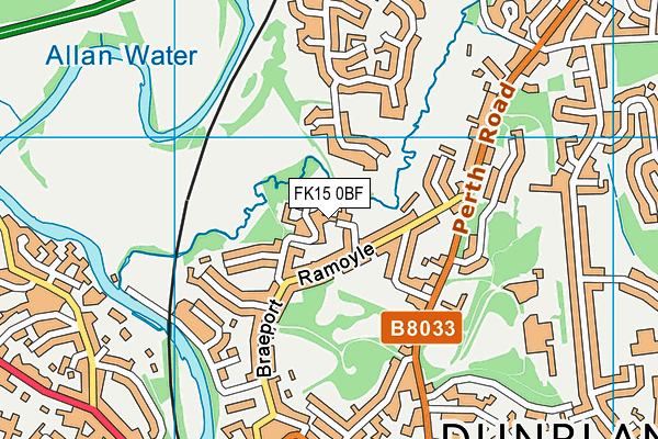 FK15 0BF map - OS VectorMap District (Ordnance Survey)