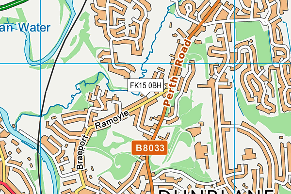 FK15 0BH map - OS VectorMap District (Ordnance Survey)
