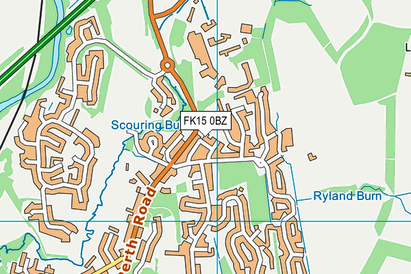FK15 0BZ map - OS VectorMap District (Ordnance Survey)