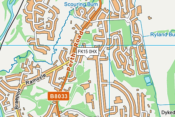 FK15 0HX map - OS VectorMap District (Ordnance Survey)