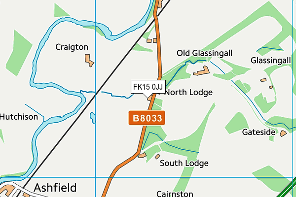 FK15 0JJ map - OS VectorMap District (Ordnance Survey)