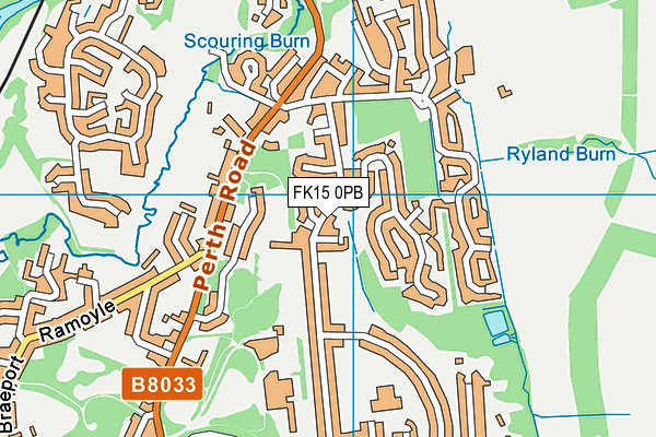 FK15 0PB map - OS VectorMap District (Ordnance Survey)